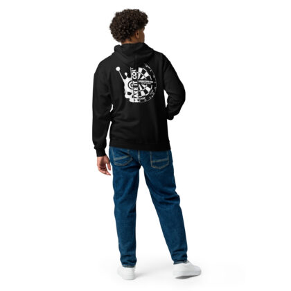 Unisex heavy blend "Half-skull dartboard" zip hoodie