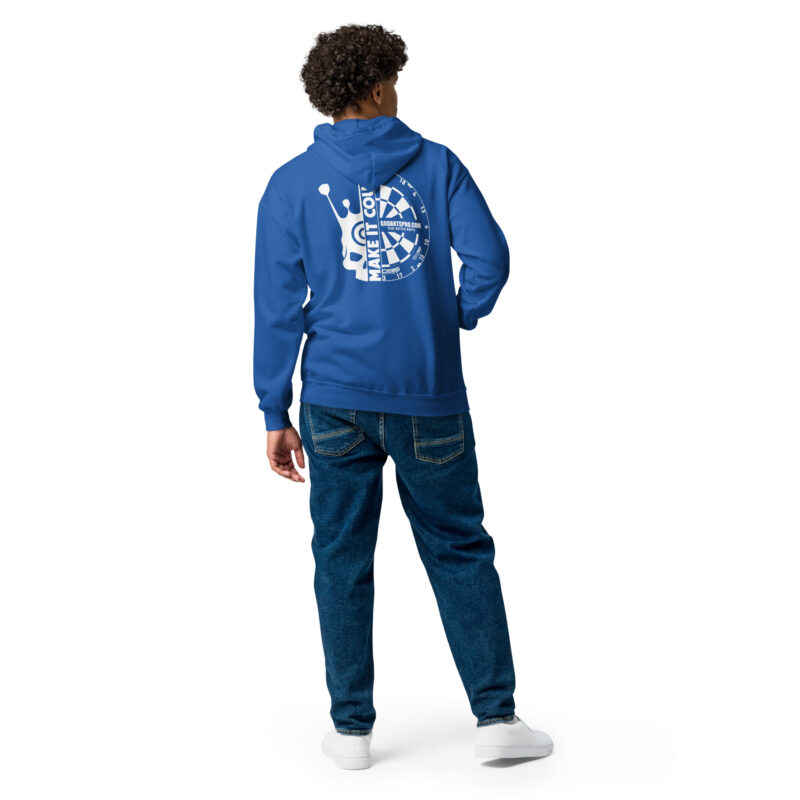 Unisex heavy blend "Half-skull dartboard" zip hoodie - Image 11