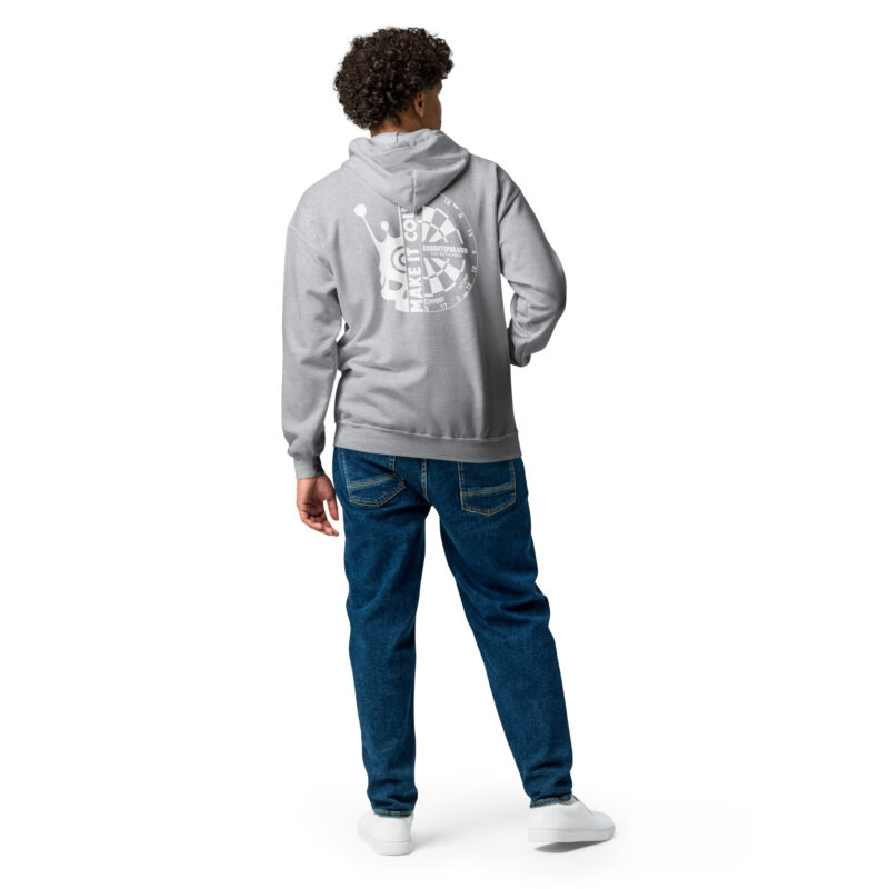Unisex heavy blend "Half-skull dartboard" zip hoodie - Image 14