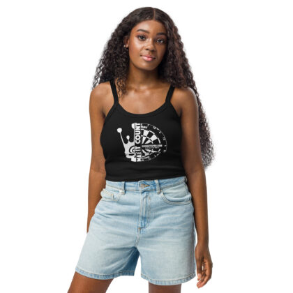 Women’s "Half-skull dartboard" micro-rib tank top